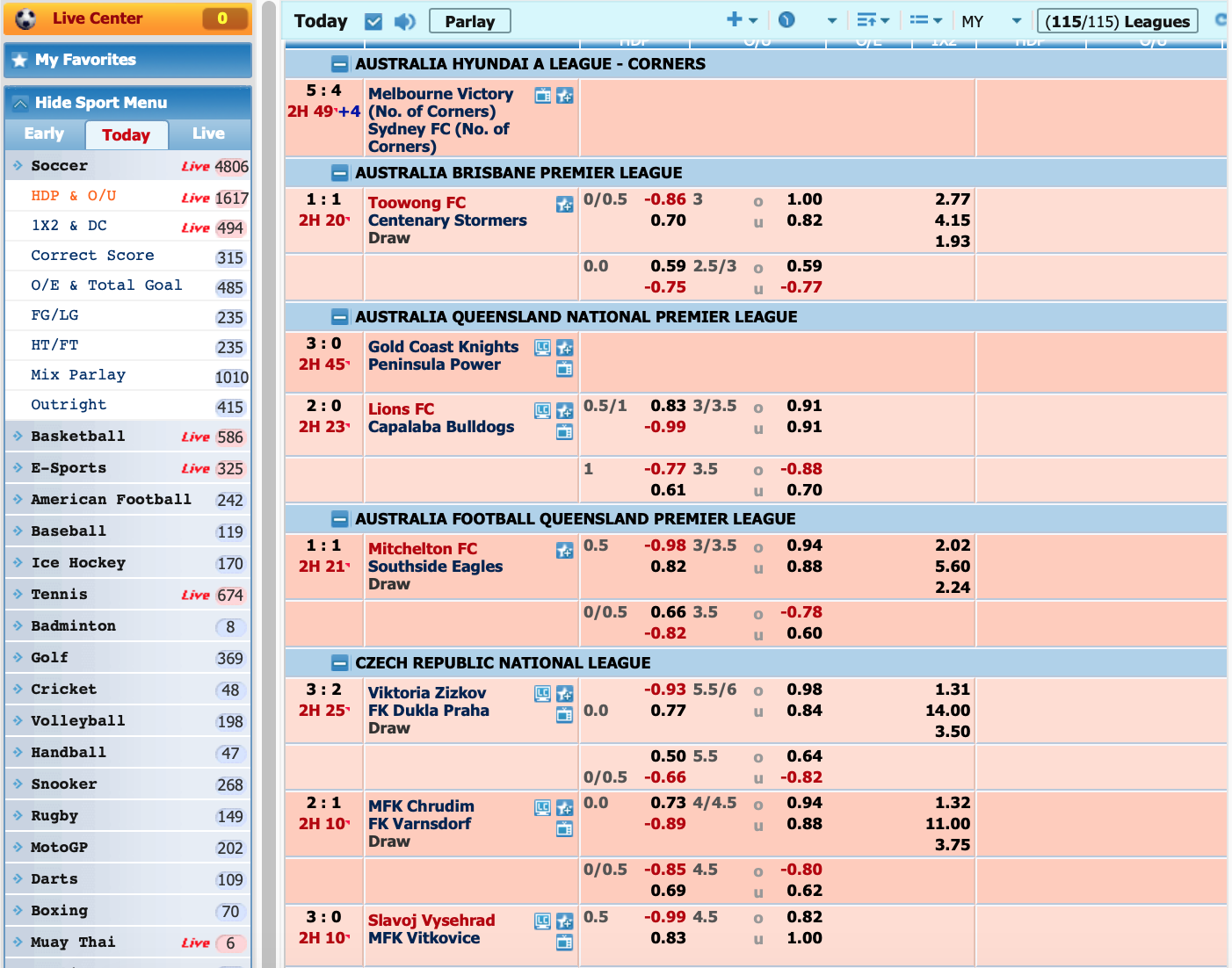 ช่องสีแดงสำหรับการพนัน บอลออนไลน์ แบบบอลสด
