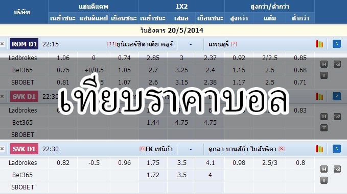 เทียบราคาบอล ยังไง ให้แทงบอลแล้วรวย